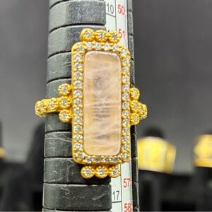 Freida Rothman 14kt Gold over Sterling Silver Rose Quartz Ring